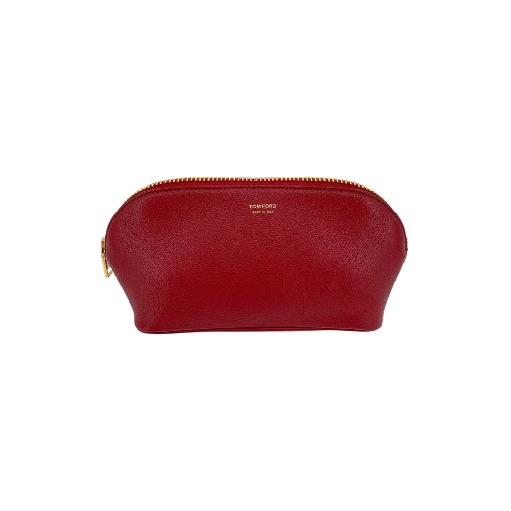 TOM FORD Leather Cosmetic Case Pouch Bag in Red